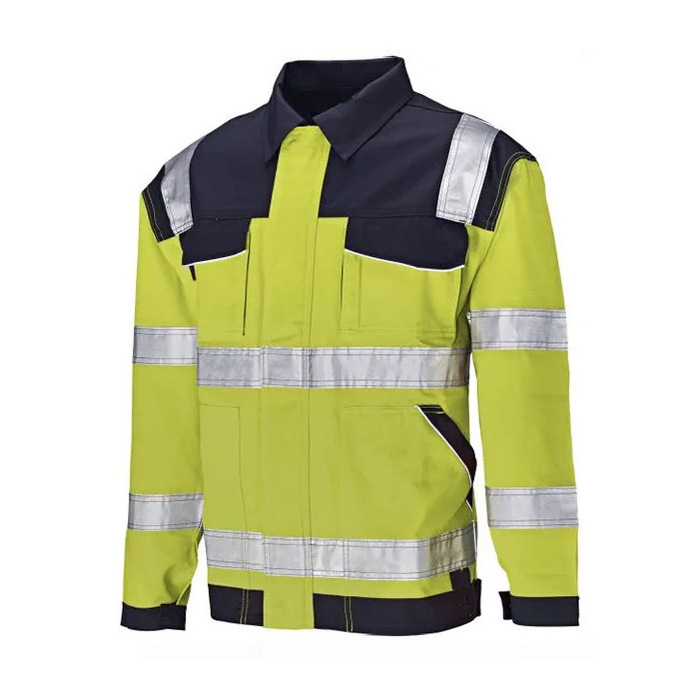 OEM Custom logoRoad Safety Jacket High Visibility Workwear Waterproof Reflective Winter Safety Jacket with Reflector Yellow