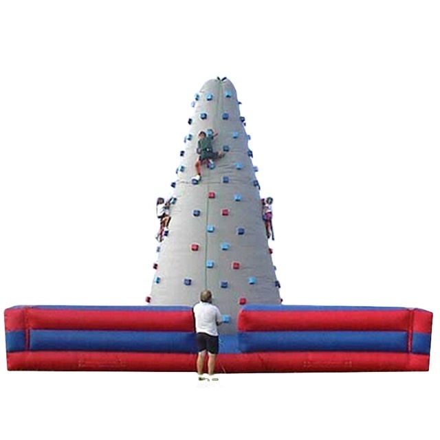 Factory price inflatable climbing tower outdoor sport games high quality inflatable rock climbing wall with holds for kids