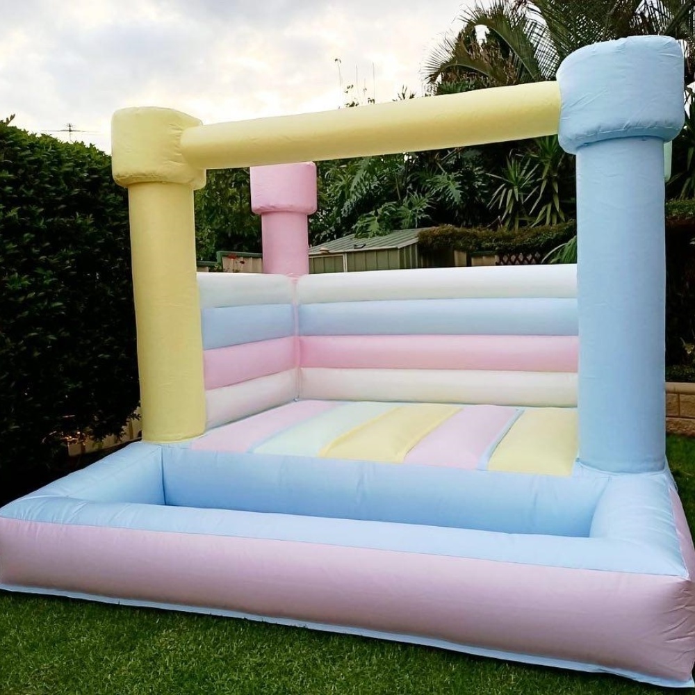 Mini Inflatable Bouncy Castle White Jumping Castle Toddler Inflatable Bounce House With Ball Pit Pool