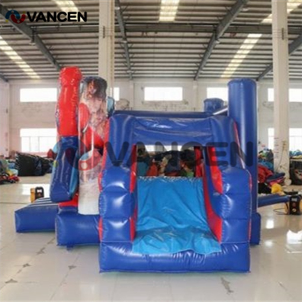 Factory Wholesale Spiderman Inflatable Bounce House for Commercial Use Kids Party Bouncy Castle with slide