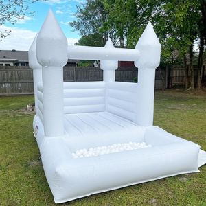 Adult Combo Commercial All Mini White Castle Bounce House With Slide And Ball Pit