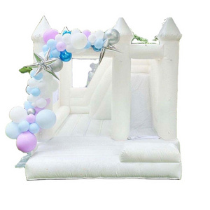 Custom-made White Pink Wedding Castle Inflatable Trampoline For Children Adults Outdoor Jumping Bouncy House