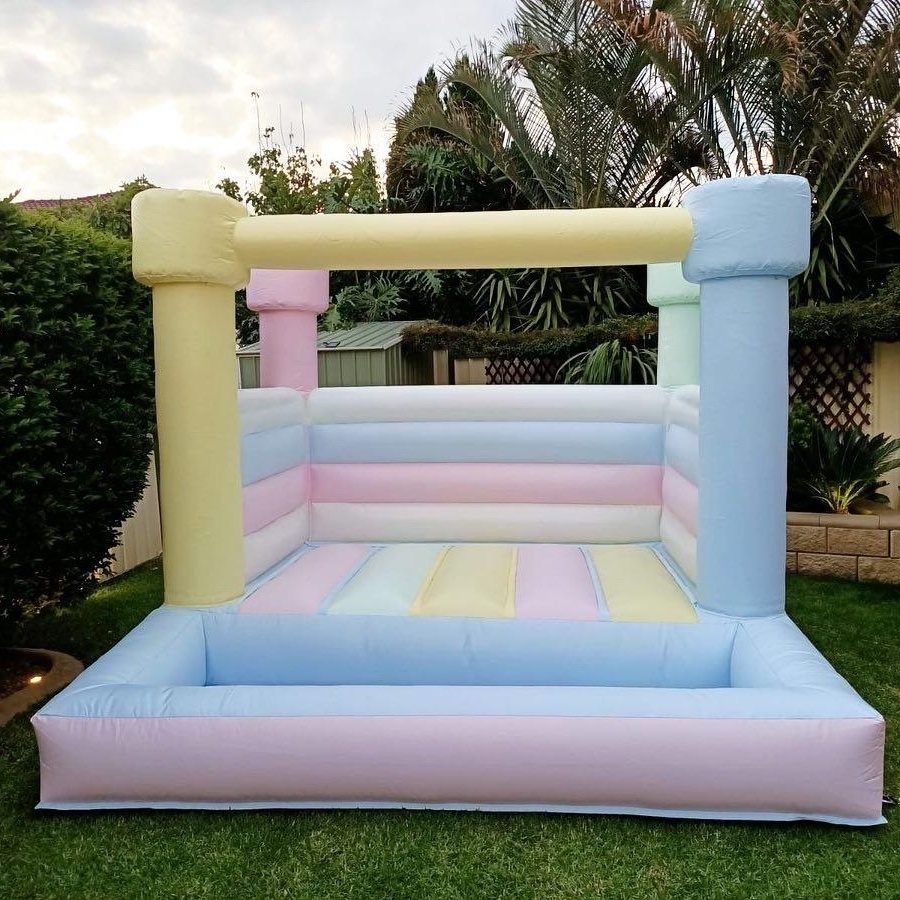 Mini Inflatable Bouncy Castle White Jumping Castle Toddler Inflatable Bounce House With Ball Pit Pool