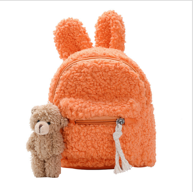 Hot Sale Kids Backpack Children Plush Shoulder School Bag Simple Rabbit School Backpack for Kids