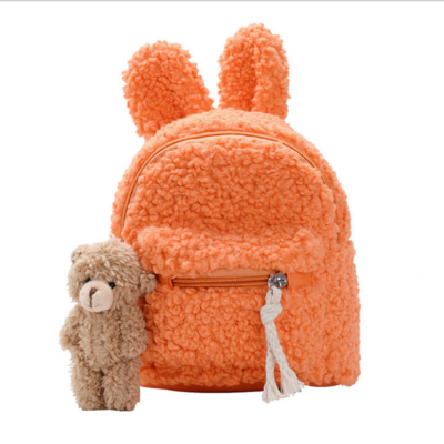 Hot Sale Kids Backpack Children Plush Shoulder School Bag Simple Rabbit School Backpack for Kids