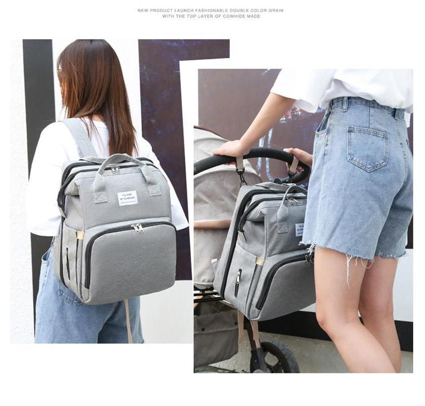 Wholesale 7 In1 Functional New Born Folding Bed Bag Tote Nappy Mommy Waterproof Mummy Baby Diaper Backpack With Changing Station