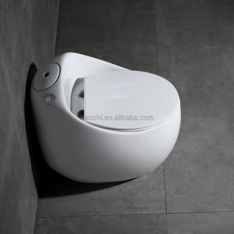 Modern Design Water Save Ceramic Round Egg-shape Wc Toilet One Piece Siphonic Closestool Ceramic Wc Toilet Bowl