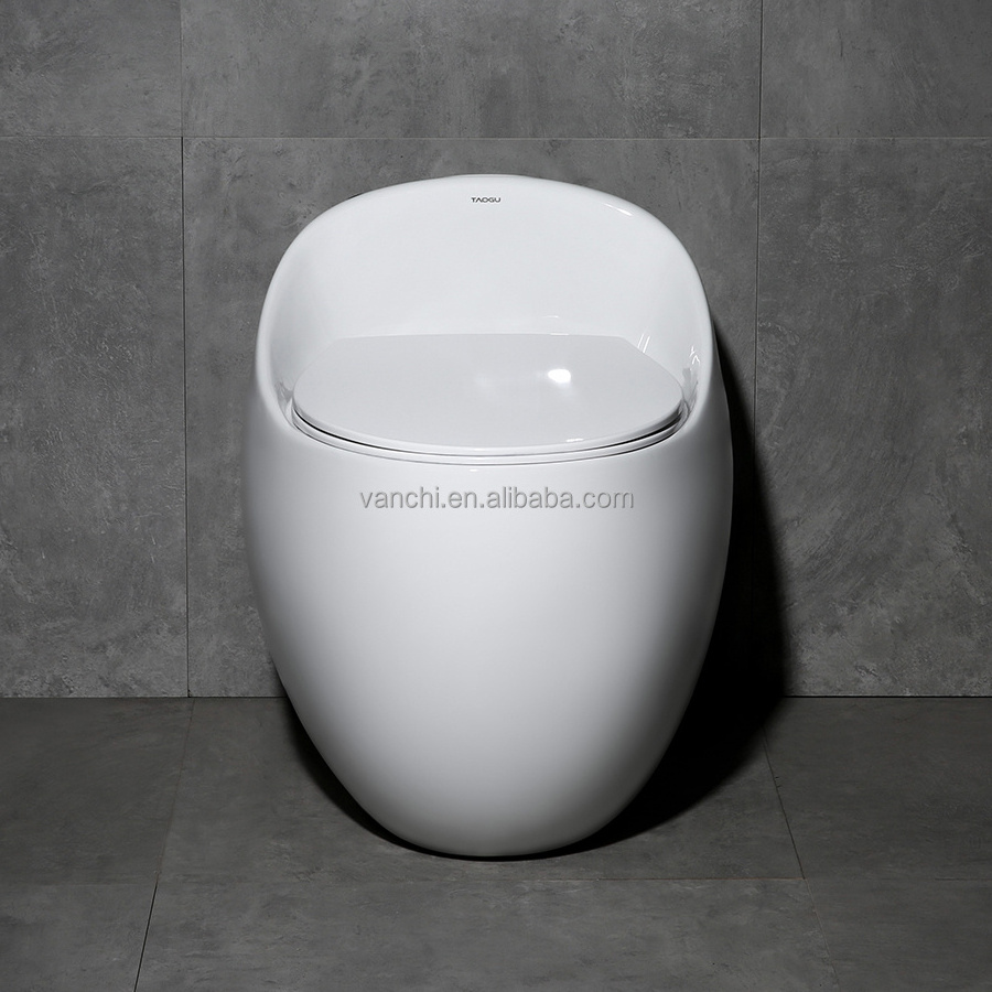 Modern Design Water Save Ceramic Round Egg-shape Wc Toilet One Piece Siphonic Closestool Ceramic Wc Toilet Bowl