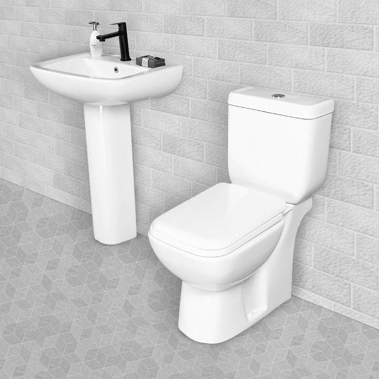 Bathroom Ceramic Toilet Sink Combo Inodoros Y Lavamanos P Trap Toilet Set And Wash Basin Sanitary Wares