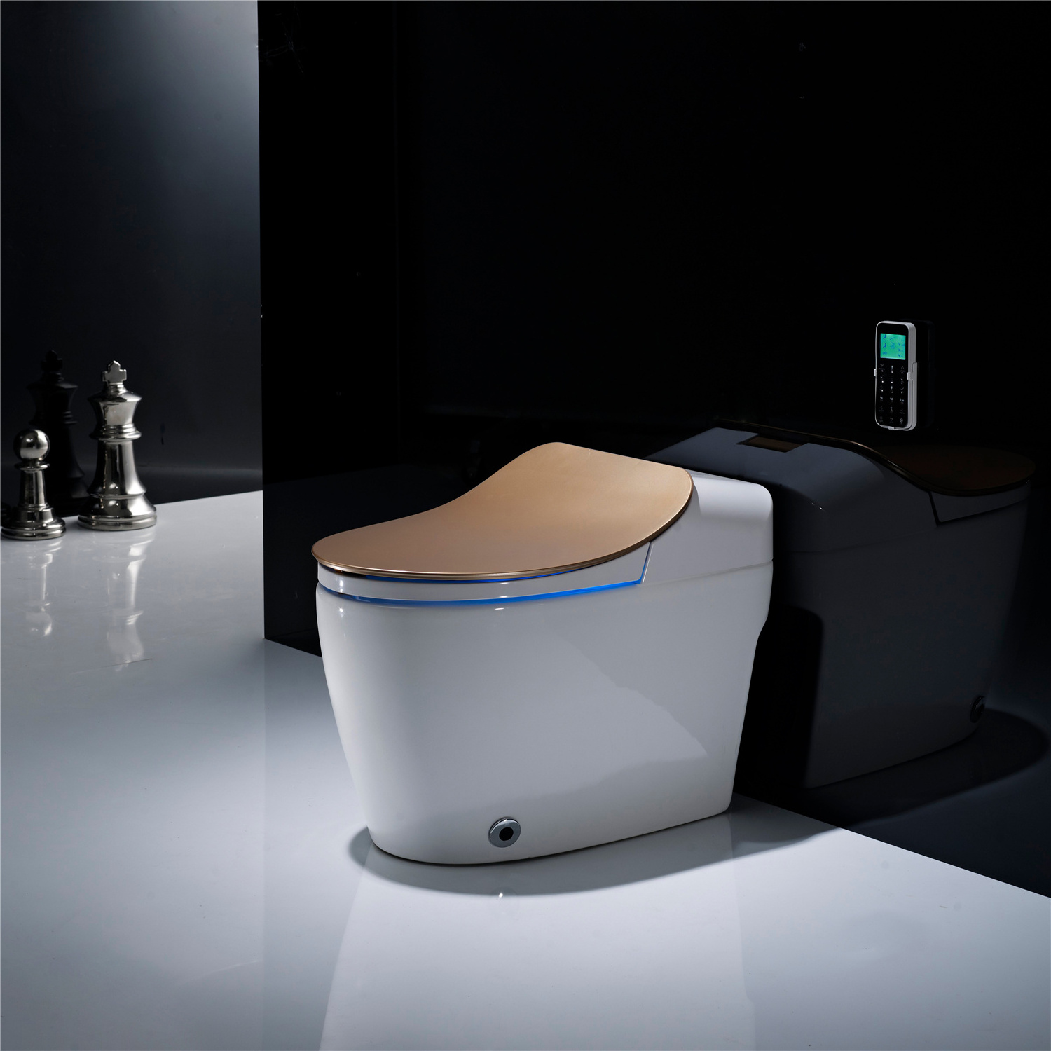 Hot products modern sanitary ware gold color seat cover inteligente inodoro wc automatic flushing intelligent smart toilet