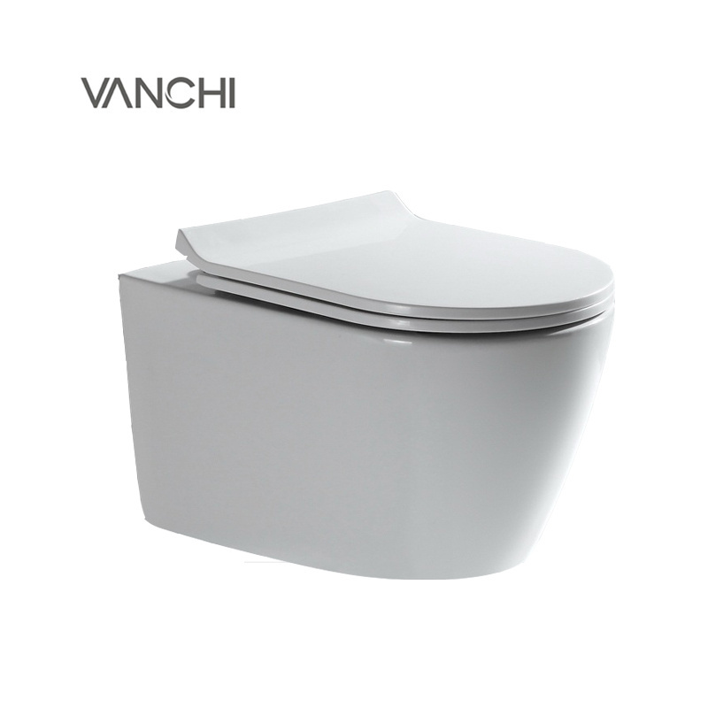 European Standard Watermark Ceramic Sanitary Ware Wall Mounted Floating Rimless Toilet Bowl Ceramic Closestool Wall Hung Toilet