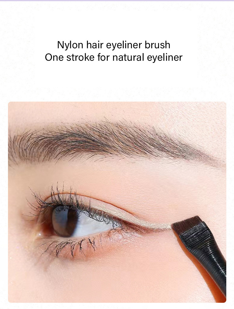 Private Label Angled Eye Liner Brush Synthetic Angled Eyeliner Brush Micro Eye Brow Brush