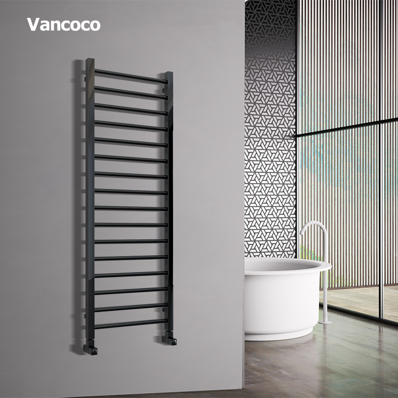 NF01 1600*500mm luxury square pipe black nickel spray paint heated towel rail rack