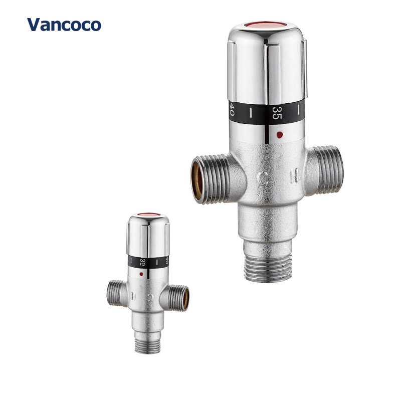 Vancoco YK134H nickel plated 3 way thermostatic mixing valve