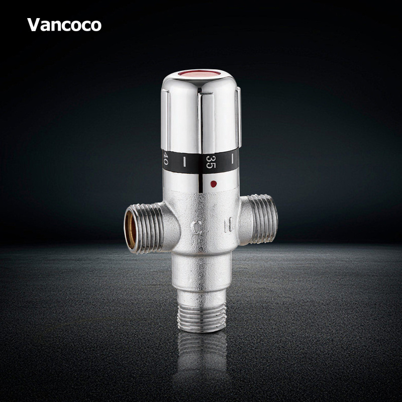 Vancoco YK134H nickel plated 3 way thermostatic mixing valve