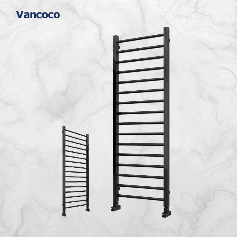 NF01 1600*500mm luxury square pipe black nickel spray paint heated towel rail rack