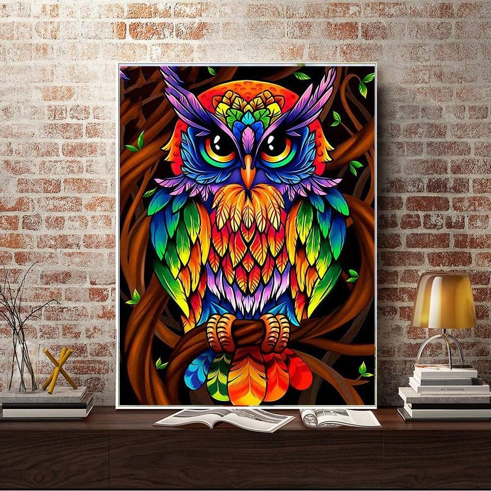 5D Diamond Painting Round And Square Full Drill Dream Owl DIY Diamond Painting Arts Crystal Drawing Gift for Adults Kids