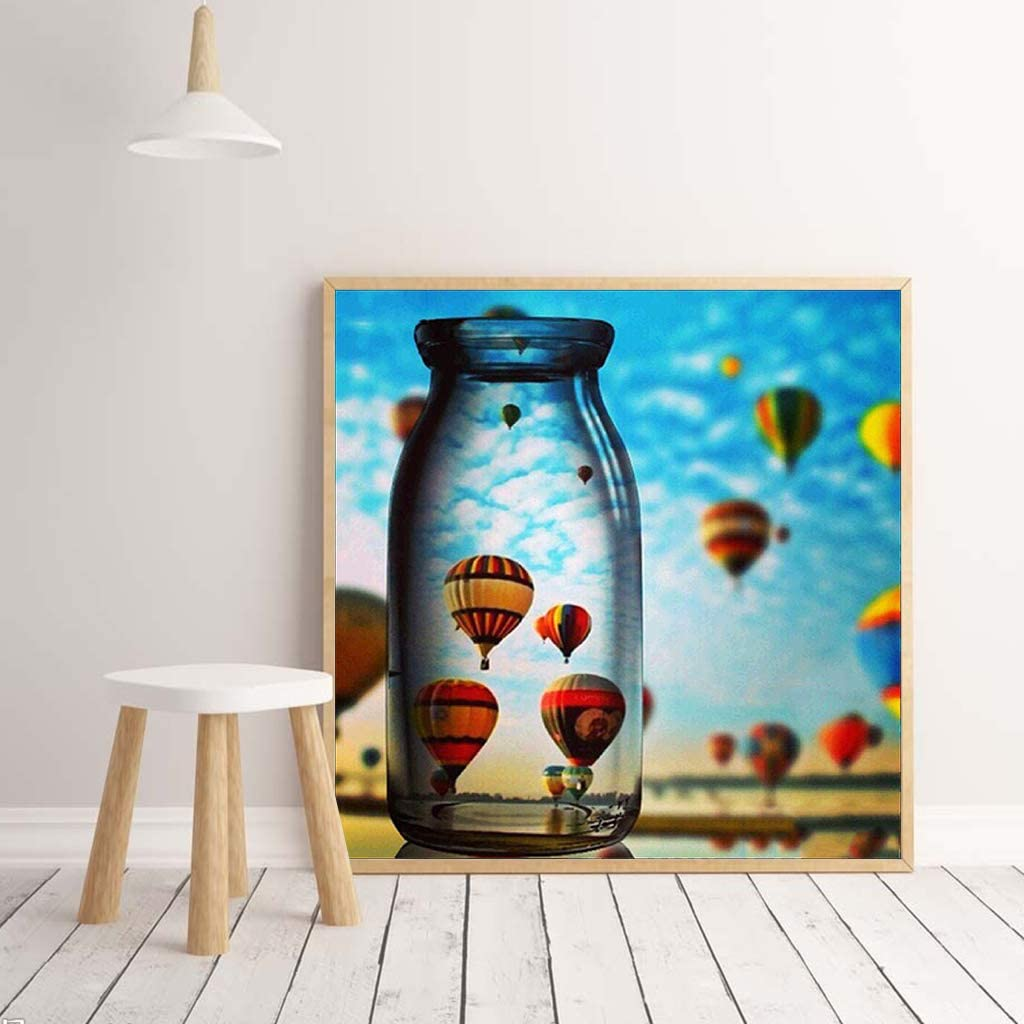 DIY Full Drill Square Or Round Diamond Embroidery Hot Air Balloon  Diamond Painting For Wall Decor