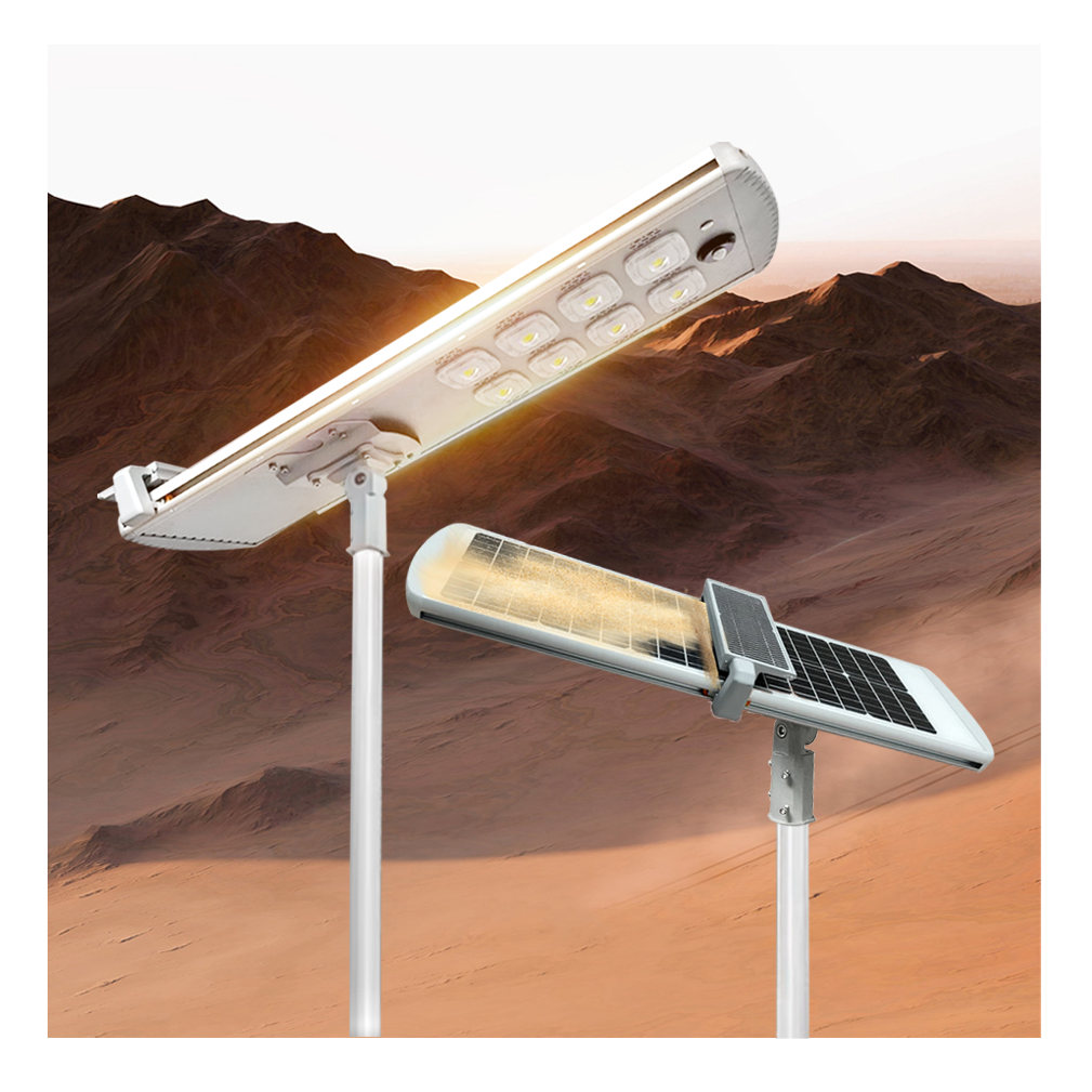 Automatic dust clearance aluminum integrated led solar street light street lamp 20w 45w self auto cleaning solar street light