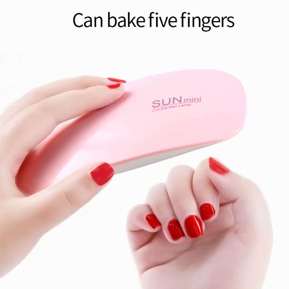 Portable Rechargeable Manicure Gel Uv Nail Dryer Machine Led Usb Cable Varnish 6 Leds Nail Lamp