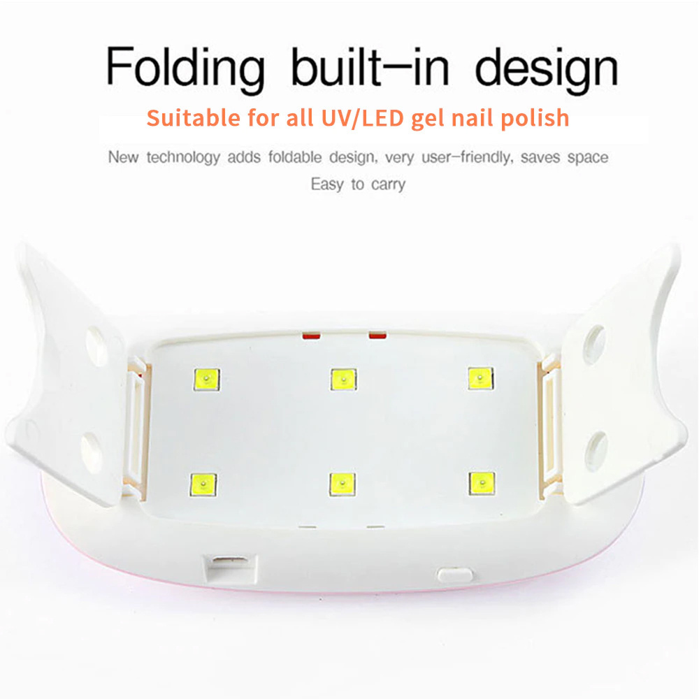 Portable Rechargeable Manicure Gel Uv Nail Dryer Machine Led Usb Cable Varnish 6 Leds Nail Lamp