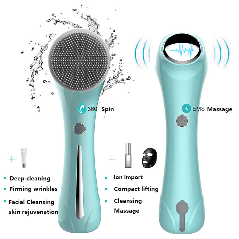 Professional EMS ION Facial Cleansing Spin Brushes Cleaning Face Cleaner Brush