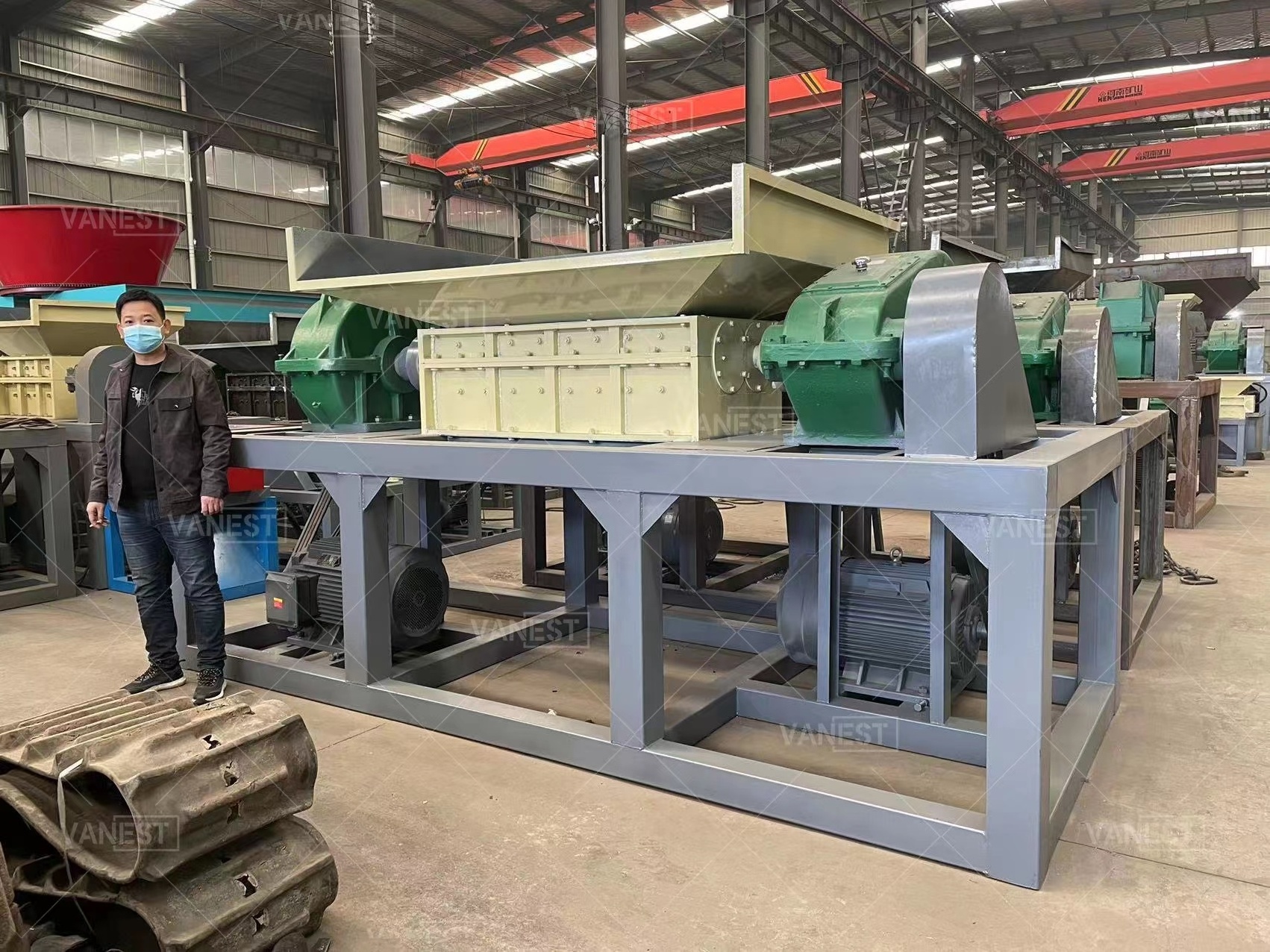 VANEST Waste Wood Shredder Machine Plastic Shredder Machine Scrap Metal Shredder For Sale portable metal scrap shredding price