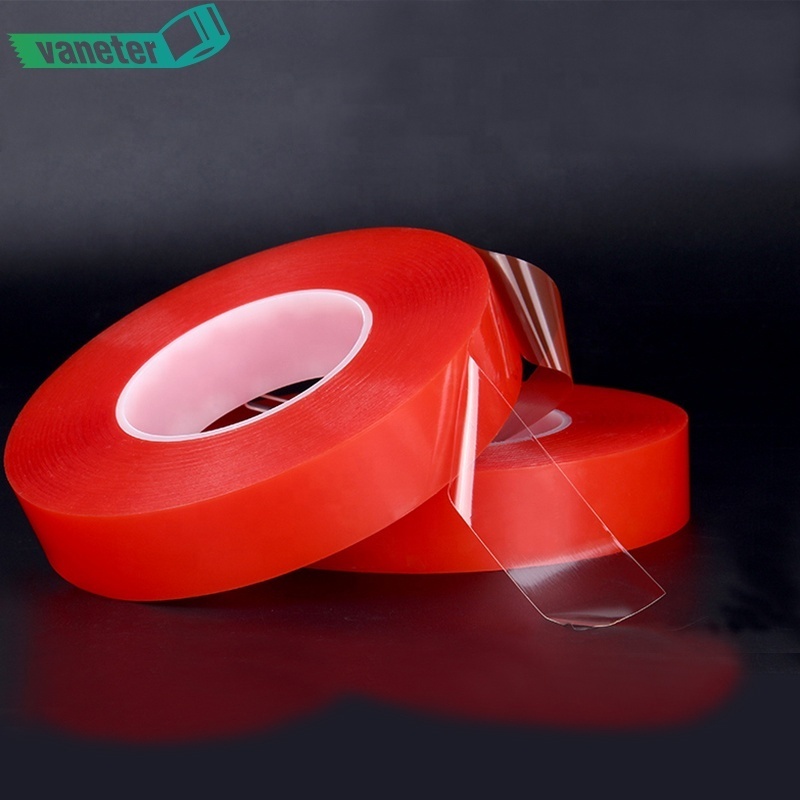 Widely Use Heat Resistant Thin Polyester Tape, High Viscosity Clear Adhesive Tape Double Sided PET Tape