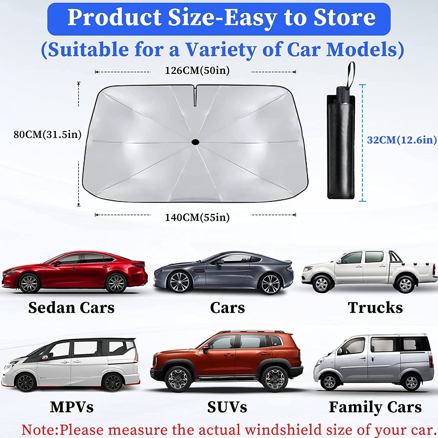 Sun Block UV Protection Car umbrella Sun Shade Foldable Windshield Sunshade Car Front Side Window Umbrella for Car