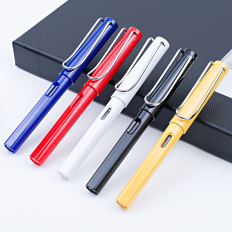 Promotional Wholesale Custom Manufactures Logo Plastic Transparent Classic Fountain Pens for Student with Ink Cartridge