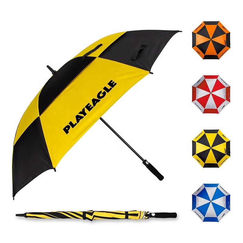 Wholesale 30 Inch Large Windproof Logo Prints Big Luxury Promotional Branded Custom Golf Umbrella Suppliers Manufacturer