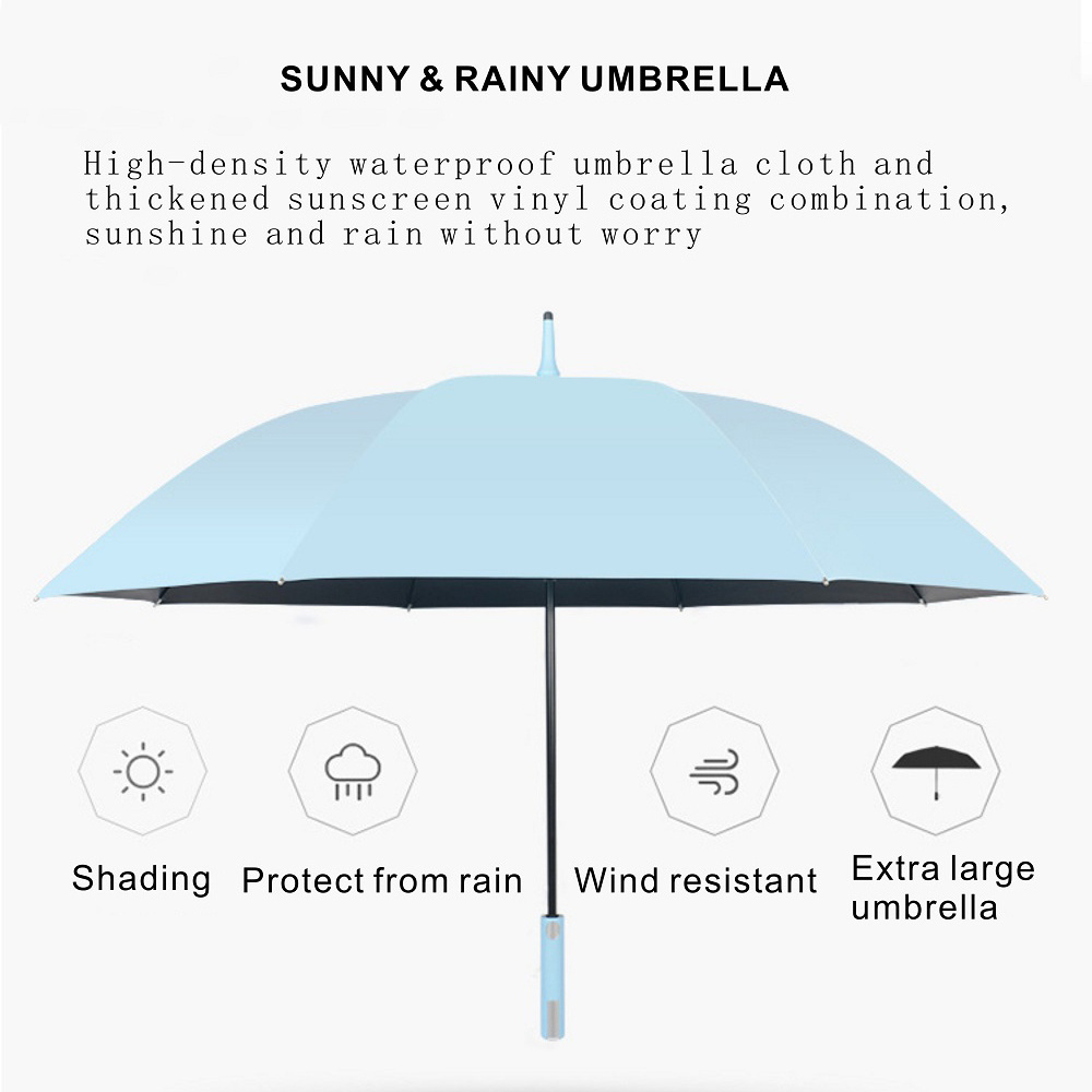 Straight Golf Semi Automatic Business Windproof Sun Umbrellas  For The Rain Manufacturers