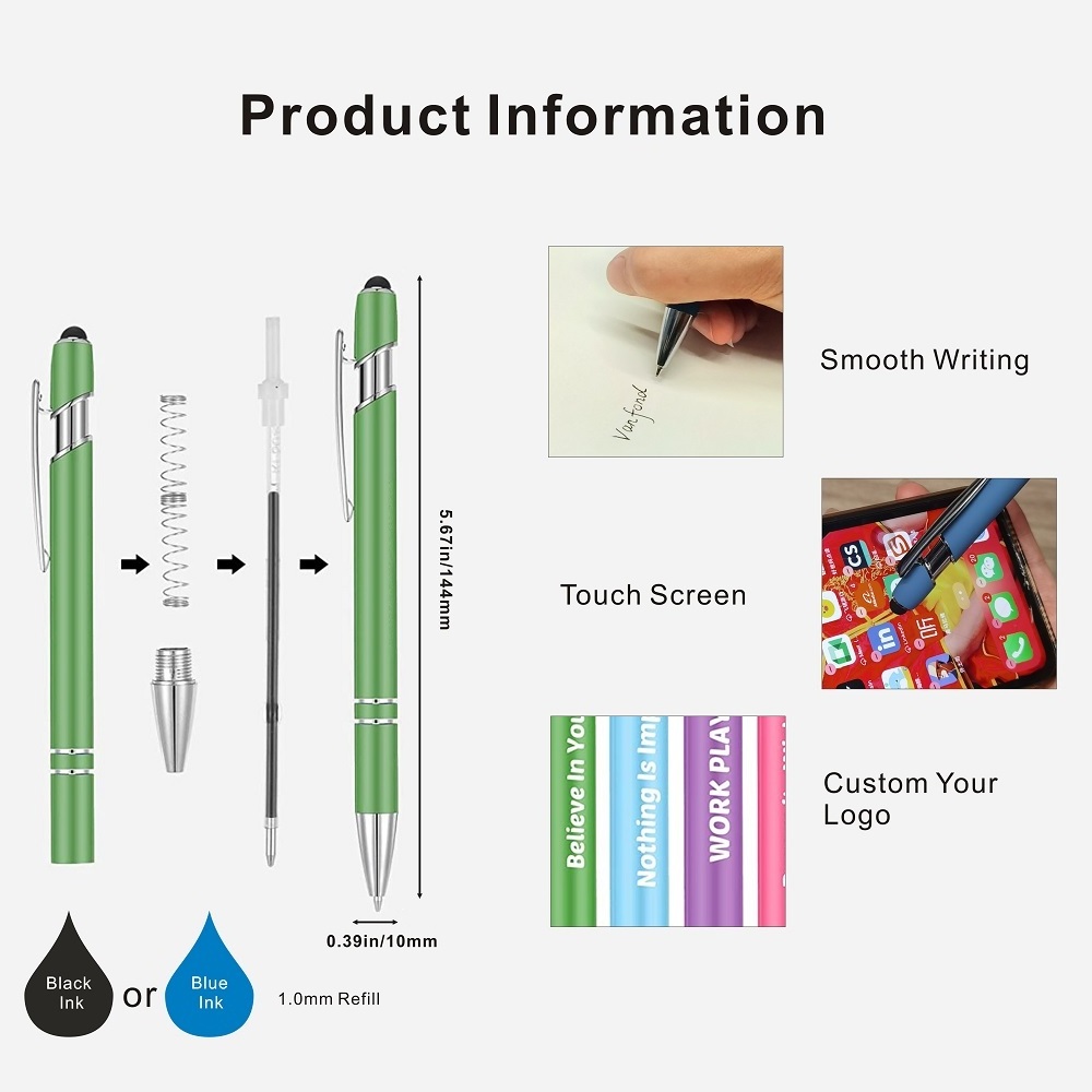 Luxury Branded Multi-Function Soft Touch Ballpoint Pen Custom Promotion Personalized Logo Printed Metal Stylus Writing Function