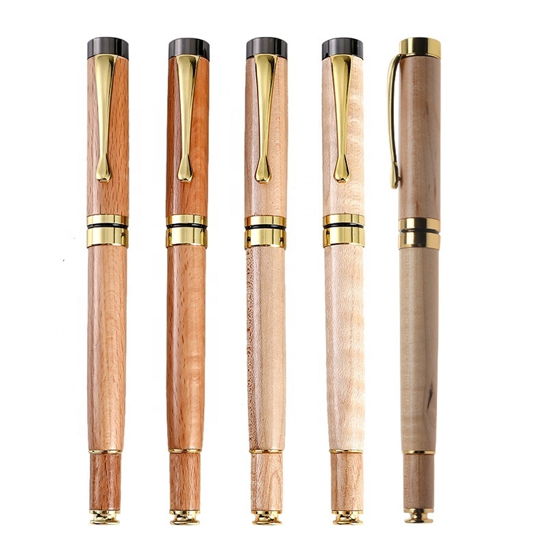 Promotional Eco Friendly Bamboo Wood Roller Ball Pens Advertising Cheap Single Rosewood Wooden Pen Set in Case