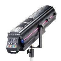 High quality 3200K-5600K zoom 600W Manual LED Follow Spotlight for TV studio show stage lighting equipment