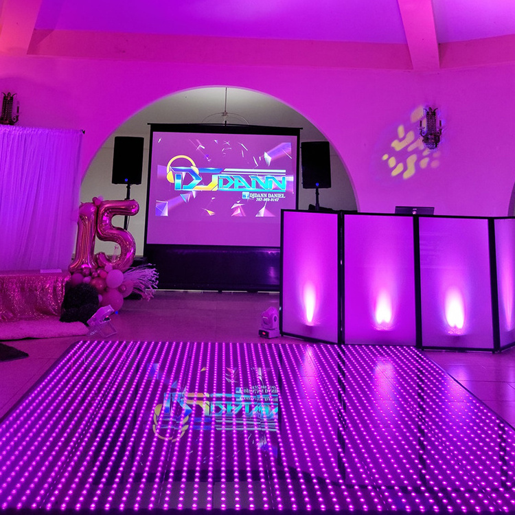 outdoor event disco dj night club digital magnetic pixel colorful  light led dance floor