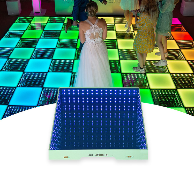 high gloss white infinity mirror 3d magnet portable light led used 3d infinite dance floor for sale edging