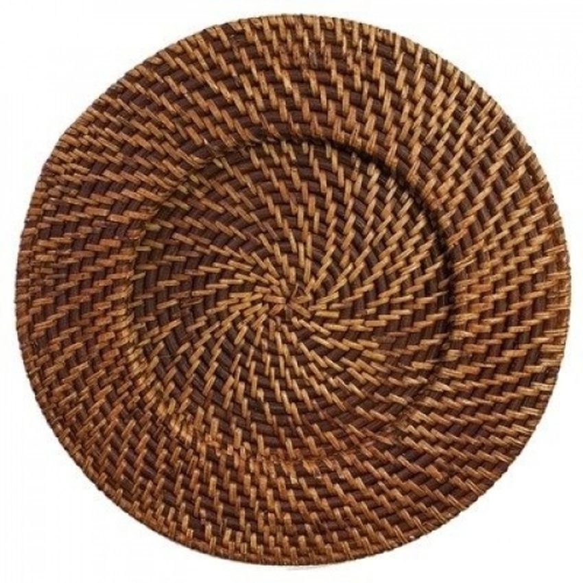 Hot selling natural material dishes plates dinnerware set handwoven rattan charger plate Eco-friendly wicker charger plate