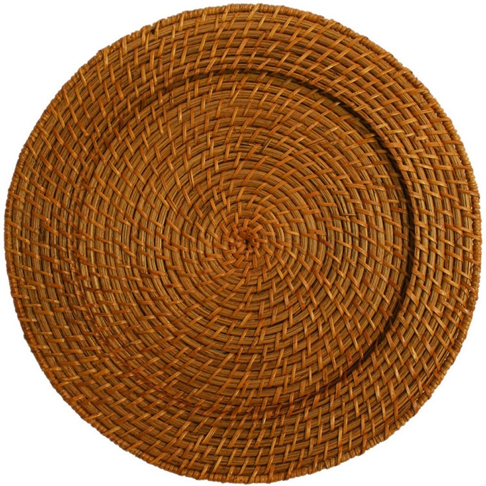 Hot selling natural material dishes plates dinnerware set handwoven rattan charger plate Eco-friendly wicker charger plate