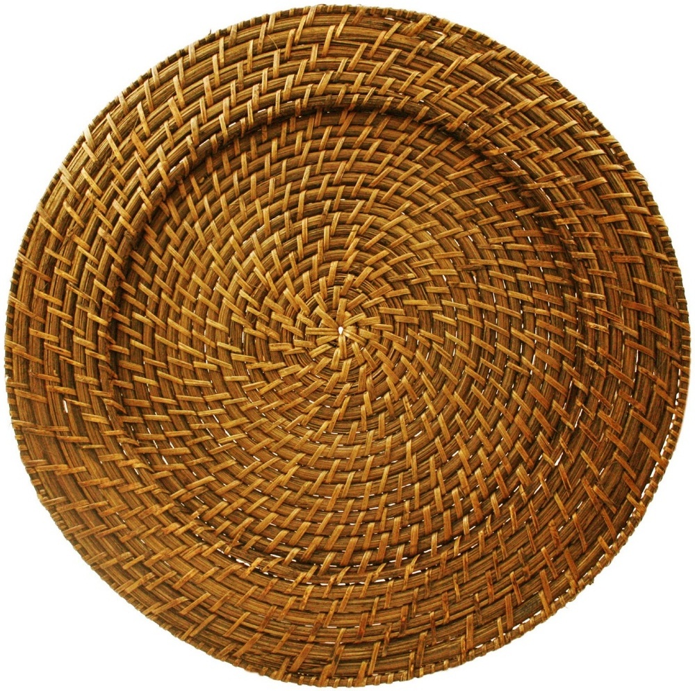 Hot selling natural material dishes plates dinnerware set handwoven rattan charger plate Eco-friendly wicker charger plate