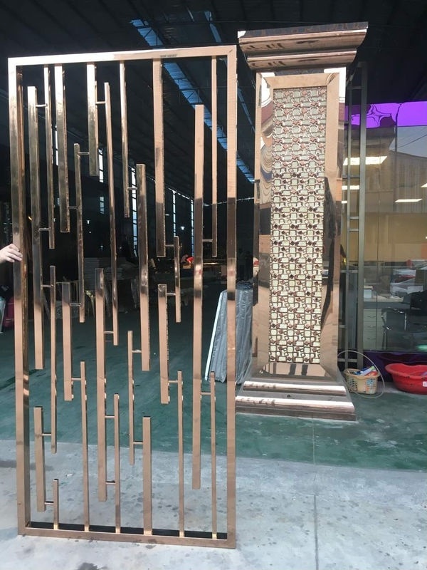 Luxury 304 316 stainless metal screen bronze hairline metal partition walls movable partition different colors available