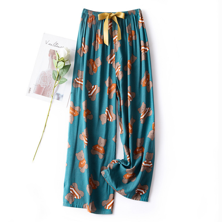 Wholesale pajama pants viscose thin wide leg Summer pants Boho Palazzo long pants