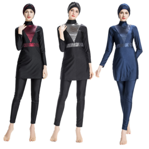 Long Sleeve Solid Plain Full Muslim Swimwear Plus Size Hijab Islamic Swimsuit fashion Turkey women Cover