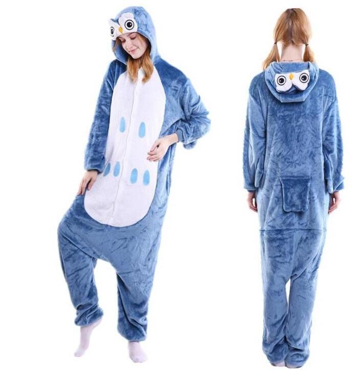 Pajamas Hoodie Jumpsuit Playsuit Adult and Children Cartoon Animal One Piece Nightgowns Flannel Animal,cartoon Jumpsuit Pattern