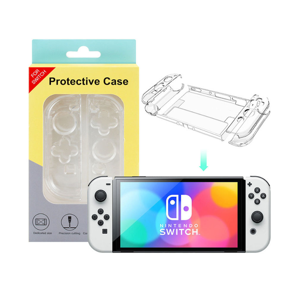 Factory Wholesale Anti-slip Protective Case Transparent PC Clear Case Skin for Nintendo Switch Oled Game Controller