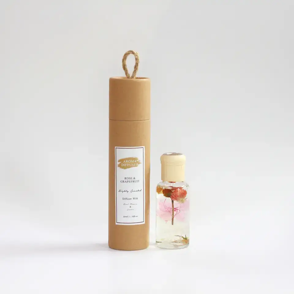 Wholesale Nature Reed Diffuser with Dried Flowers 50ML Flower Reed Diffuser with Tube Packaging