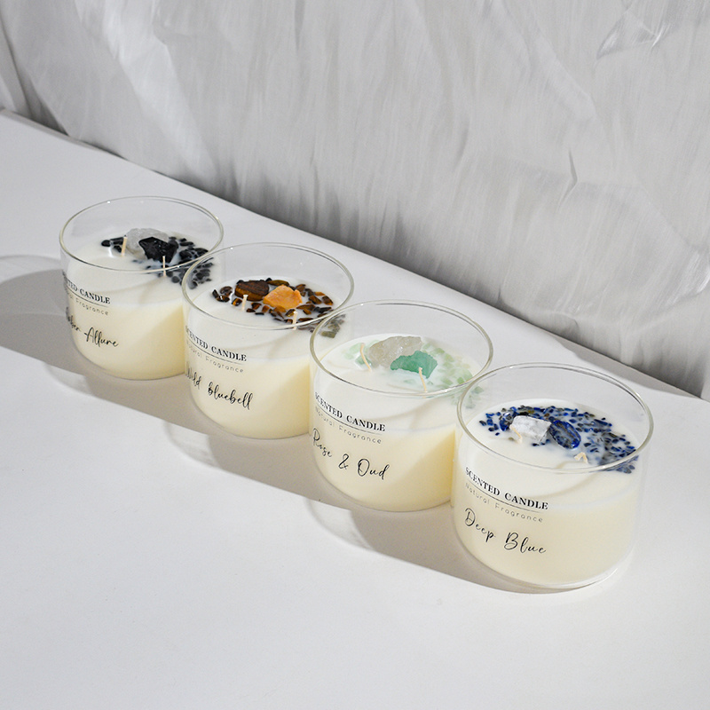 Birthdays Parties Gift Smokeless Everlasting Decorative Luxury Scented Candles With Crystal