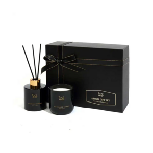 Christmas Gift White Black Home Fragrance Aroma Reed Diffuser Scented Candle Set