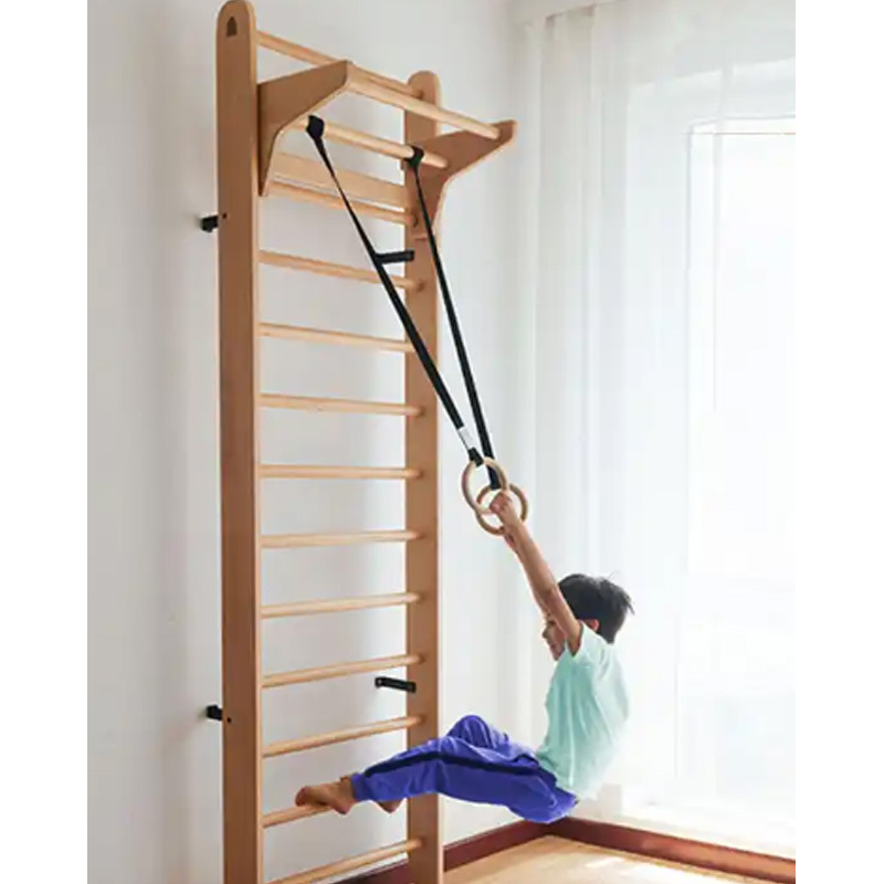 Premium Quality Wooden Wall Mounted Durable Fitness Swedish Ladder Wall Bars Gymnastic For Training Use