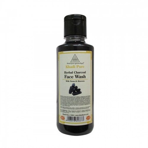 KHADI PURE HERBAL CHARCOAL FACE WASH - 210ML herbal face wash for deep cleansing